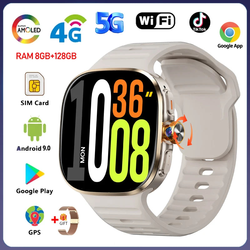 5G 4G Smartwatch With 2.4 Inch HD Screen GPS WiFi 8GB 128GB