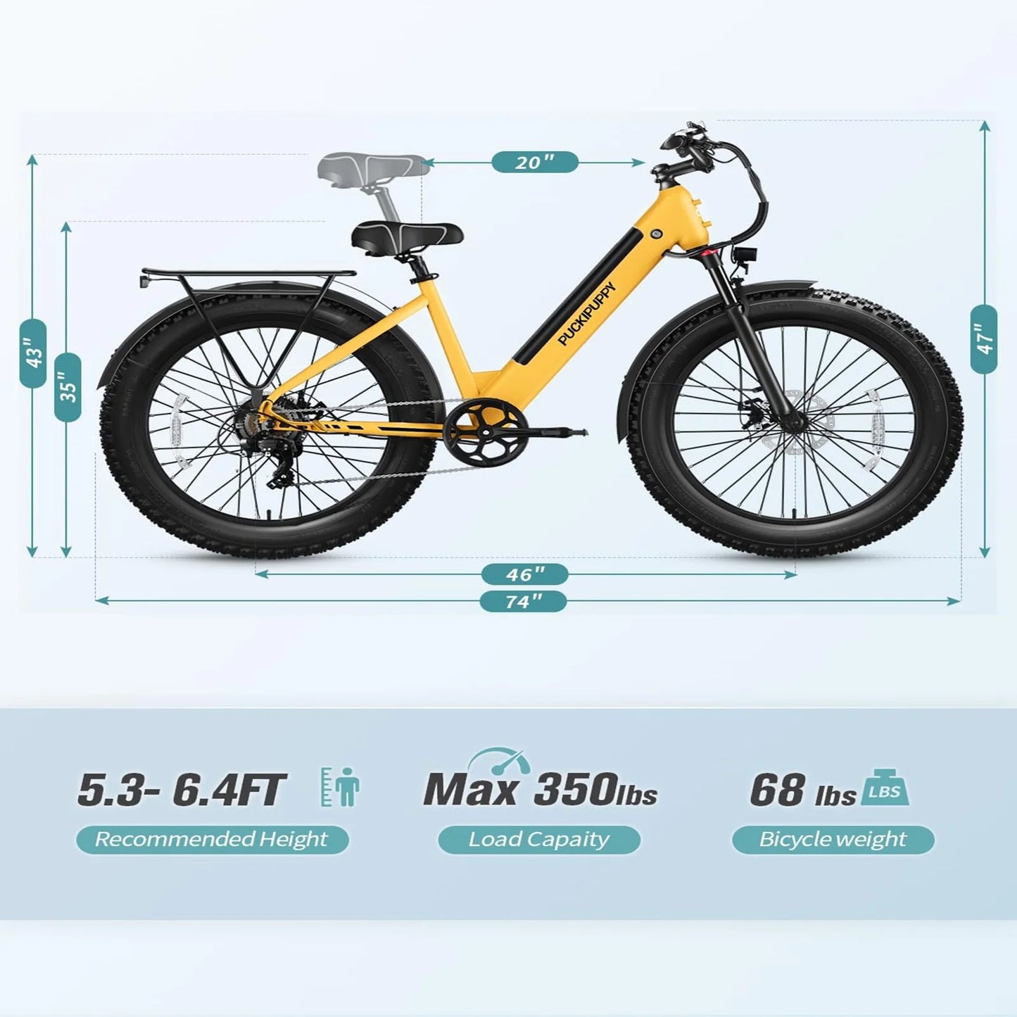 PUCKIPUPPY Samoyed All Terrain Fat Tire Electric Bike 960W