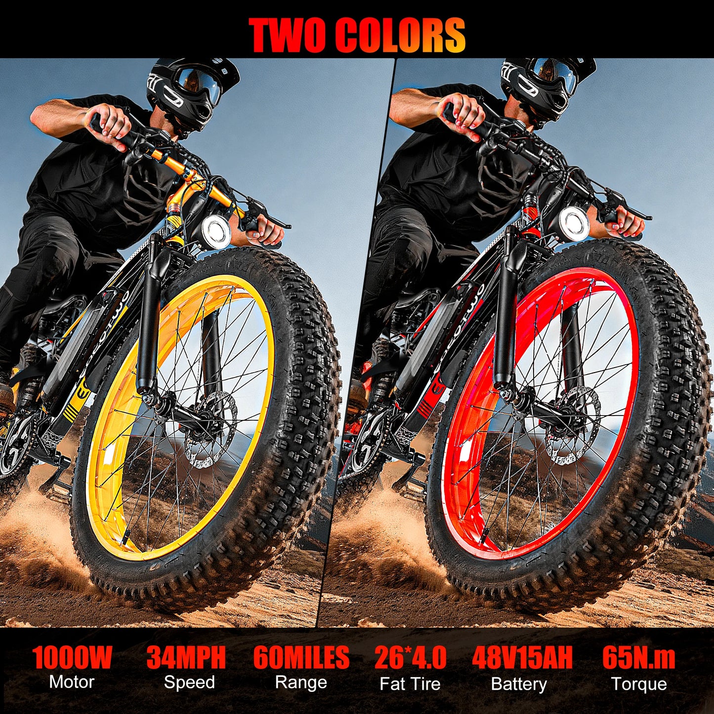 EOEOTWO E01 Electric Fat Tire Mountain Bike