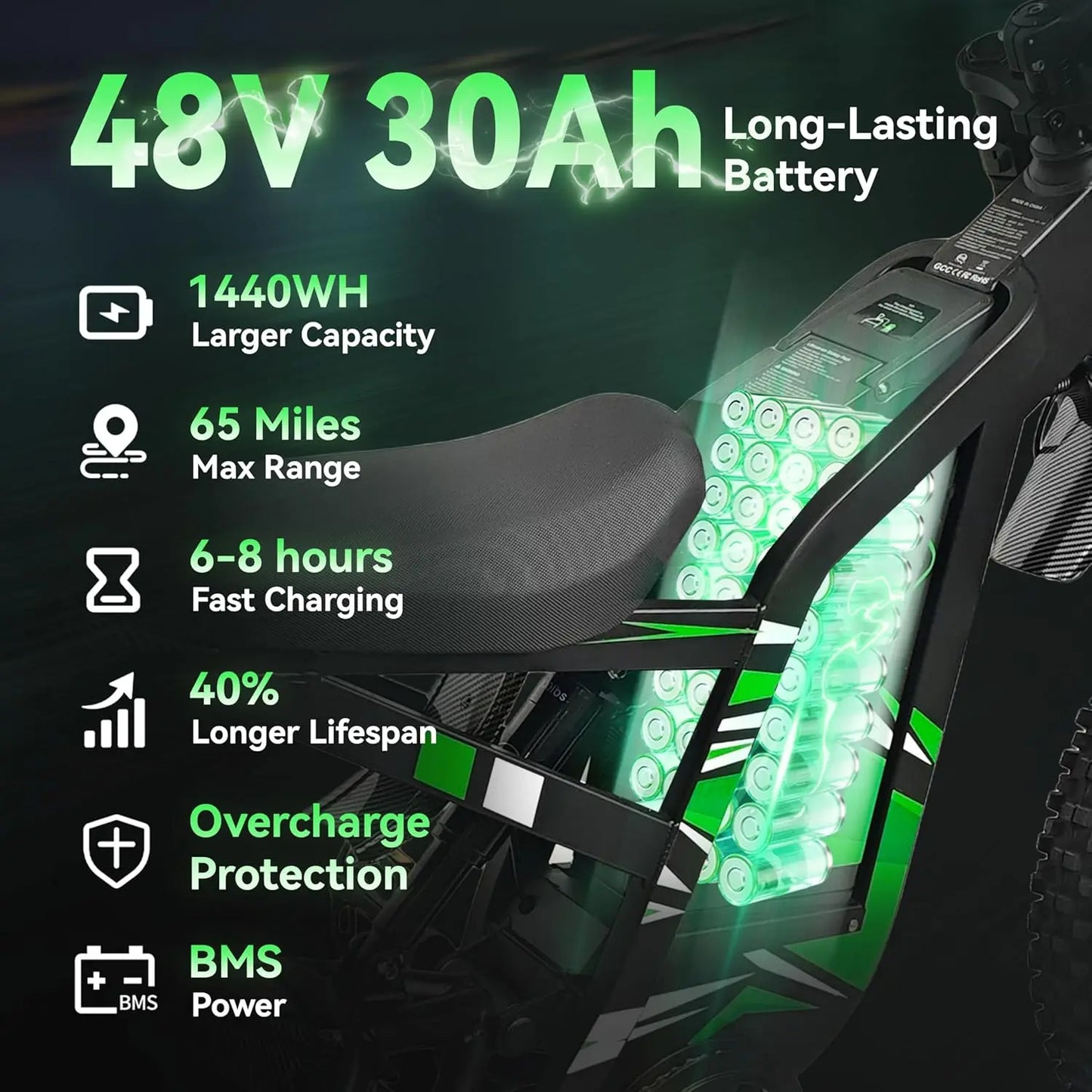 DDC SPORT Peak 4000W Electric Bike 40 MPH 70Miles Range