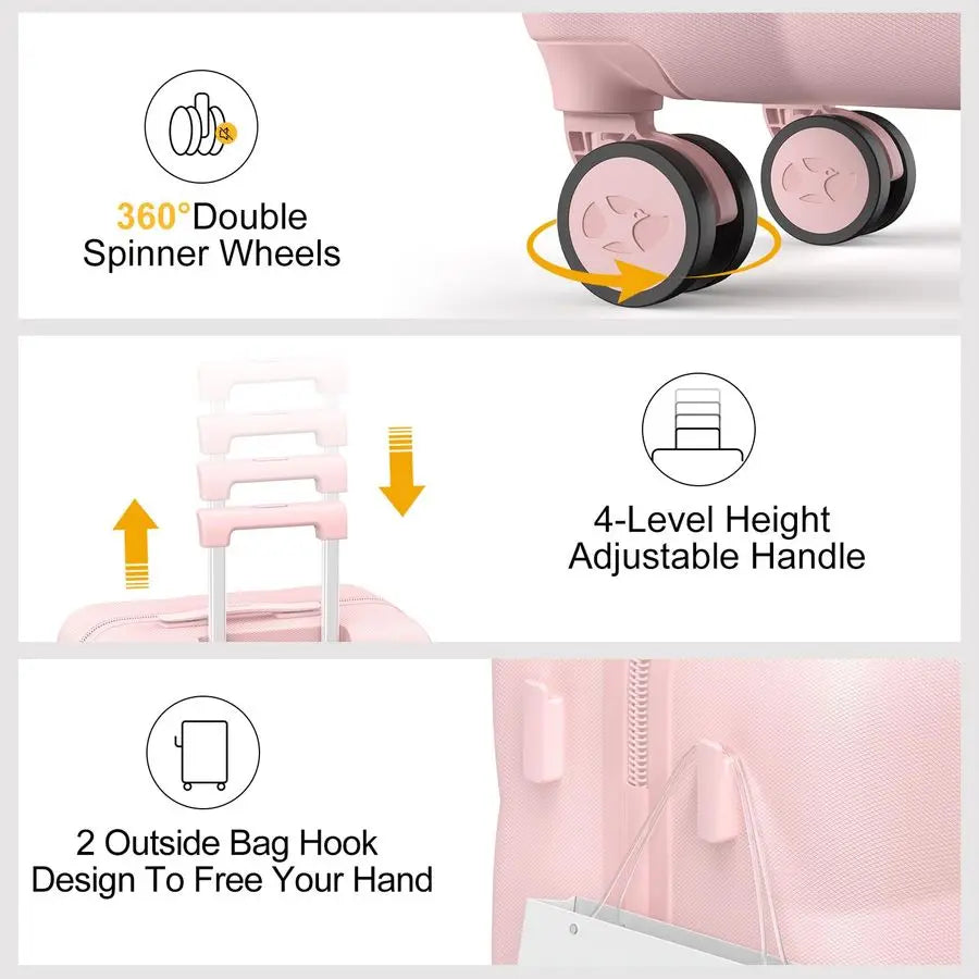 XMSJ Carry On Luggage With Wheels Lightweight Hardside TSA Approved