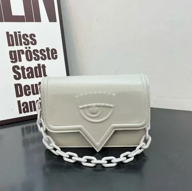 Luxury Brand Designer Bag Women 2024 Hit Embossed Eyes Chain Wide Strap Shoulder Bag Fashion Trend Cute Exquisite Crossbody Bag