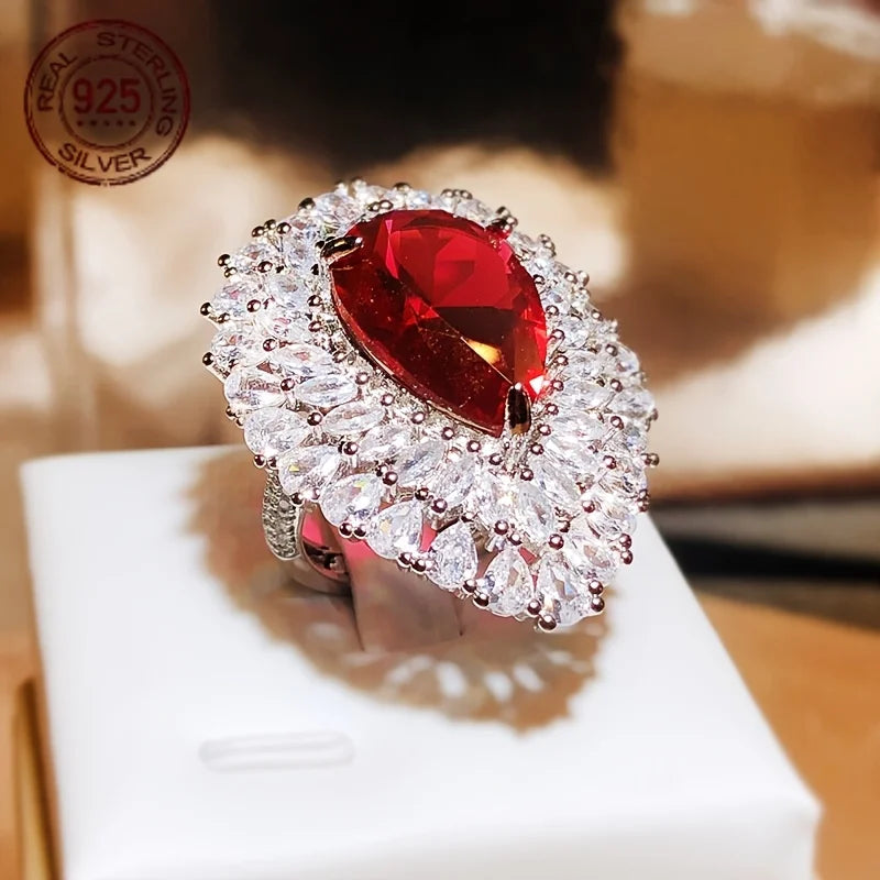 WPOOCC 925 Silver Ring For Women Zircon Fashion Jewelry Gift