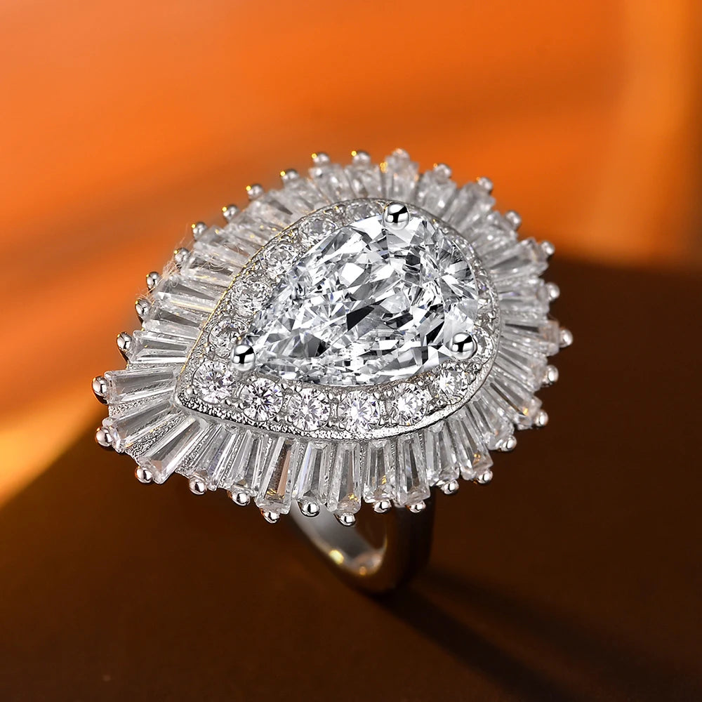 925 Sterling Silver Zircon Ring For Women Wedding Jewelry