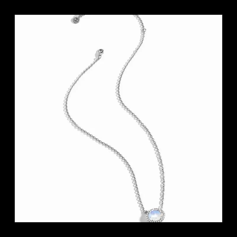 Moonstone Charm Necklace Zircon Setting Jewelry Elegant