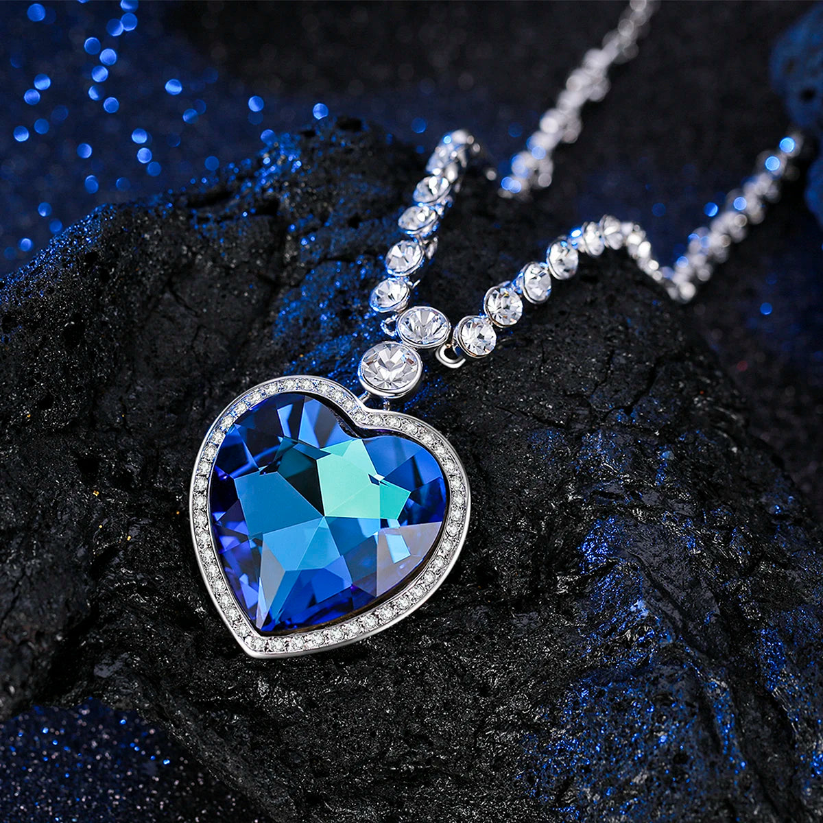 NONECN Heart Of The Ocean Necklace Titanic Inspired Crystal Pendant