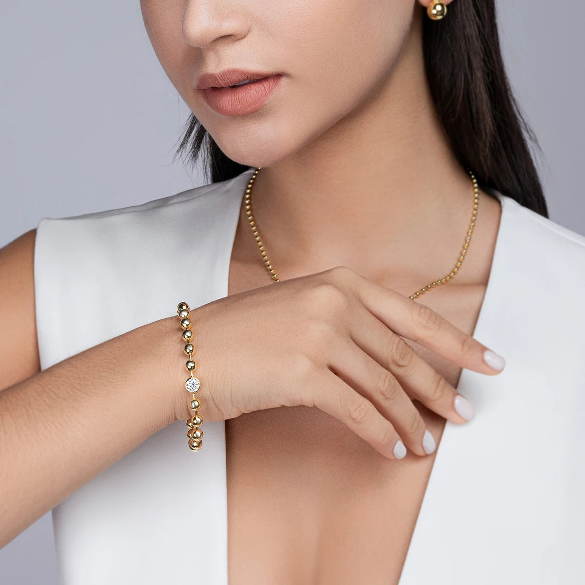 Jiuzuan Moissanite Bracelet S925 Silver 18K Gold Plated