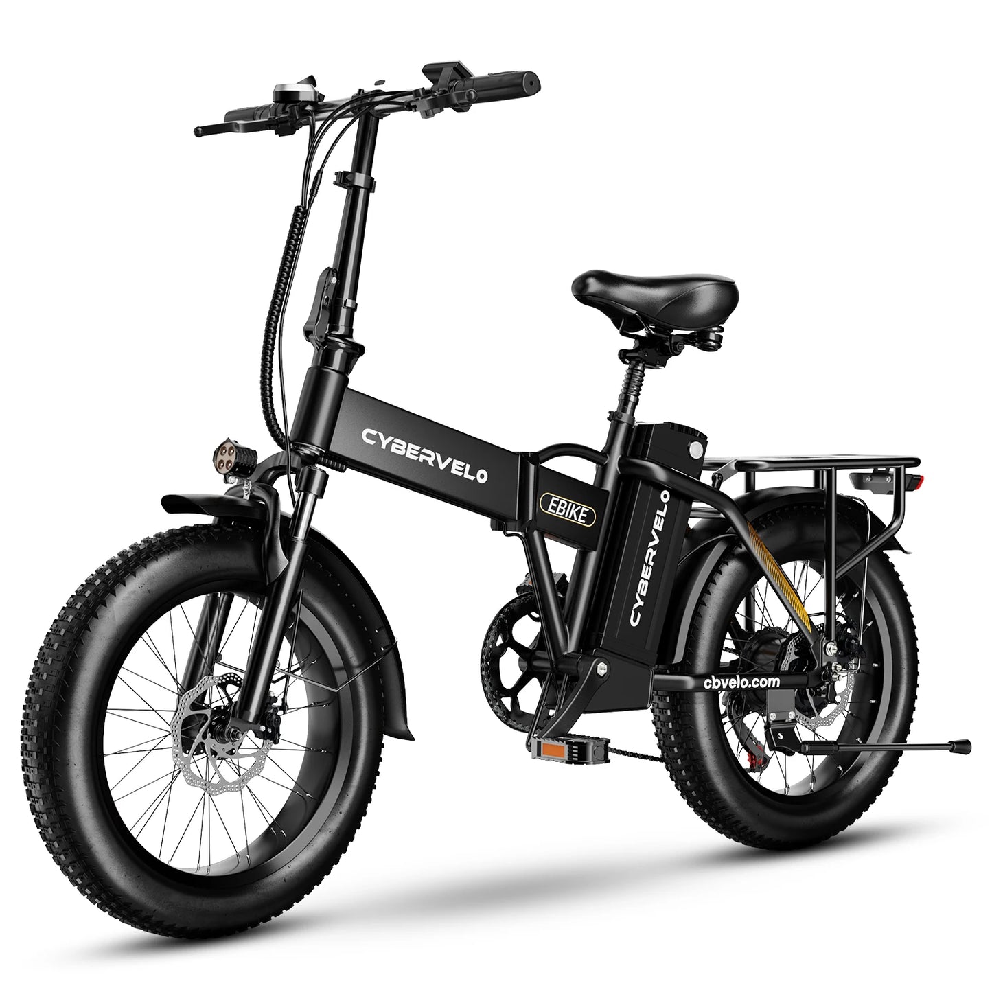 CYBERVELO 1000W Foldable Fat Tire Ebike With Removable Battery