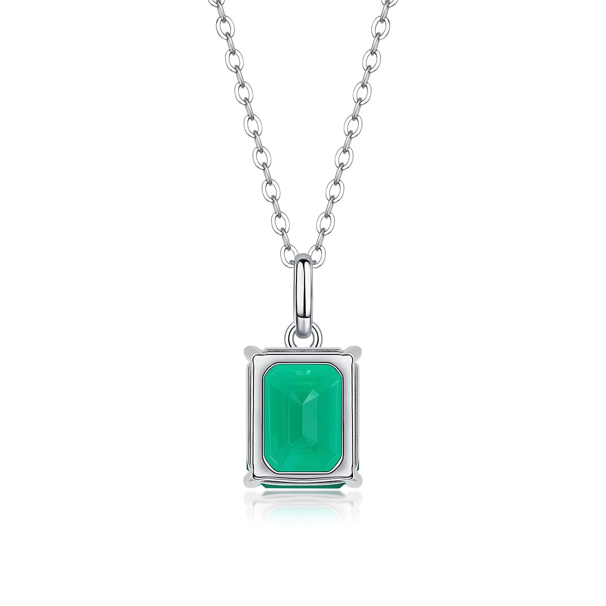 Jiuzuan 18K Gold Plated Lab Emerald Pendant Necklace