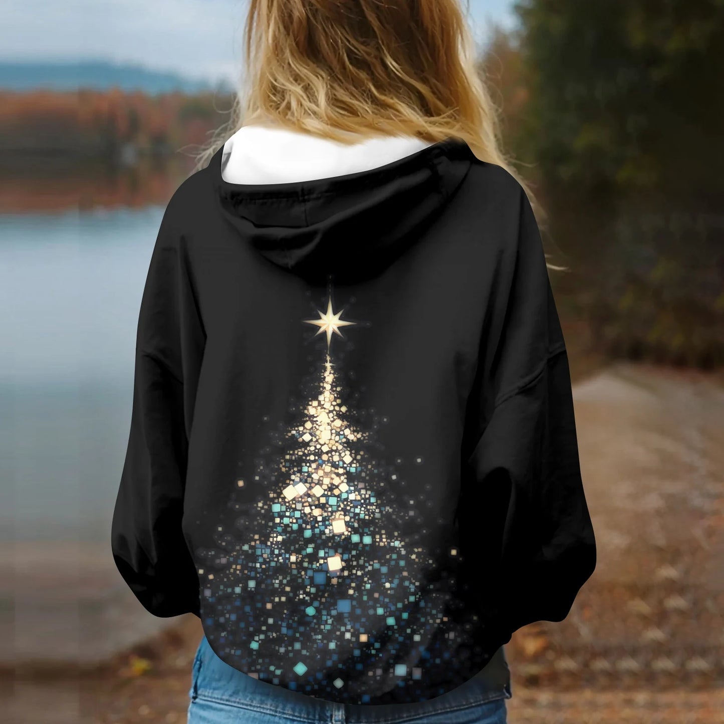 Womens Hooded Sweatshirt Printed Casual With Pockets