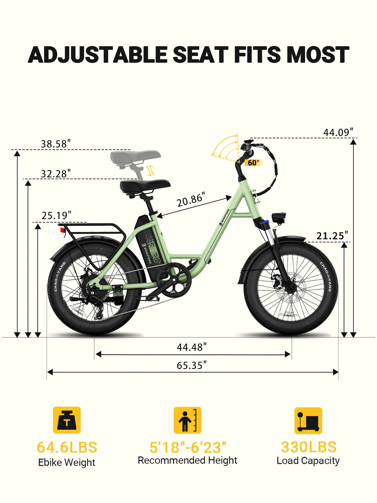 Luckeep C27 Electric Bike for Adults 750W Peak 28MPH Removable 624Wh Battery Fat Tire Ebike