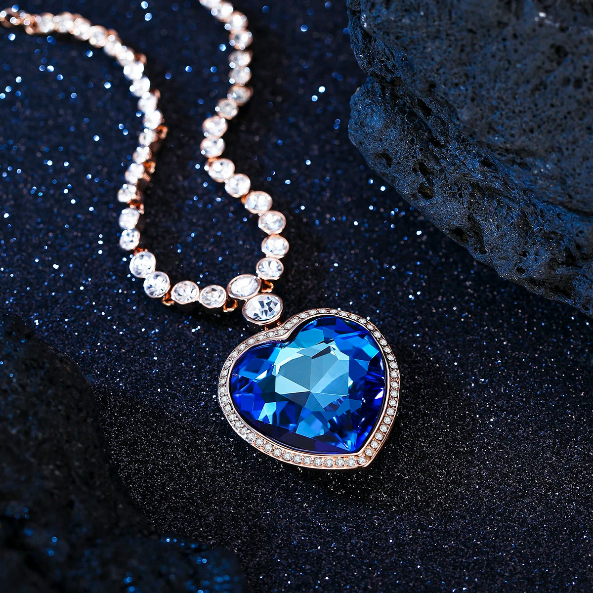 NONECN Heart Of The Ocean Necklace Titanic Inspired Crystal Pendant