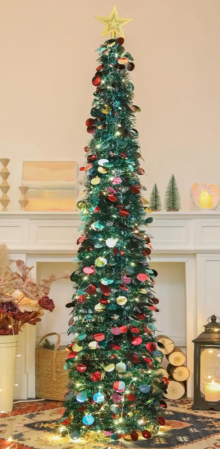 HMASYO Pop-Up Christmas Tree With 100 LED Lights And Remote