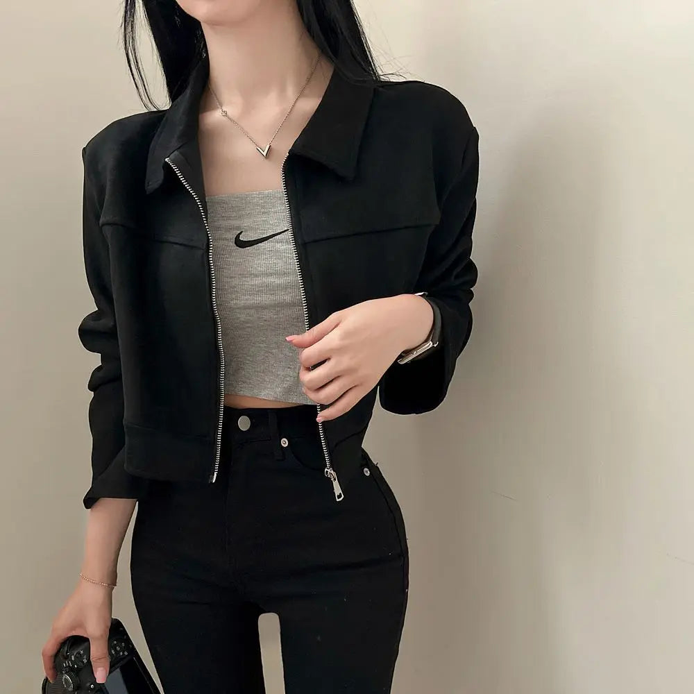 Autumn Suede Zipper Jacket for Women, Casual Style