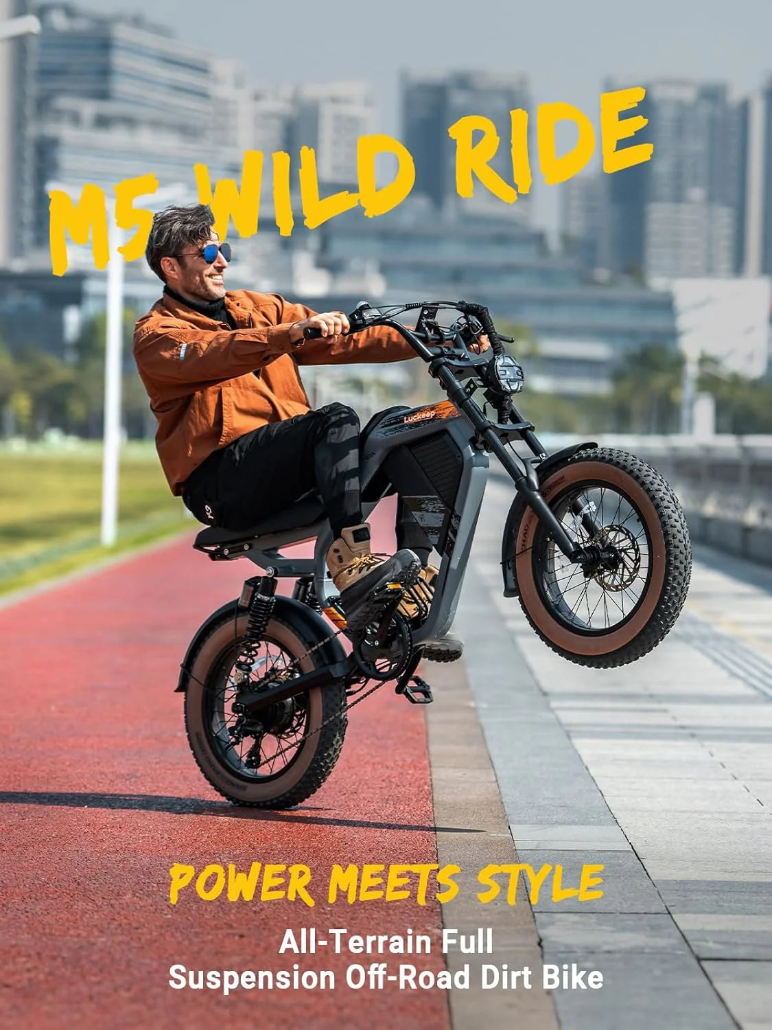 Luckeep M5 Electric Bike for Adults/Teen, 1500W Peak Motor, Max 32MPH,48V 15AH Battery, Max 60 Miles Electric Motorcycle