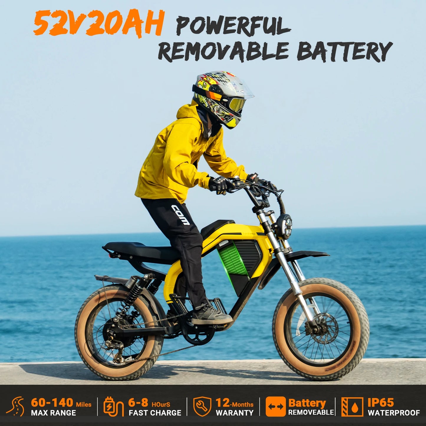 Luckeep M5 MaxElectricFatTireBike WithLongRangeBatteryLife 52V20AhBatteryPack 2000WPeakMotor